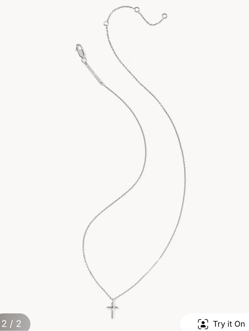 NWT Kendra Scott Sterling Silver Cross Short Pendant Necklace